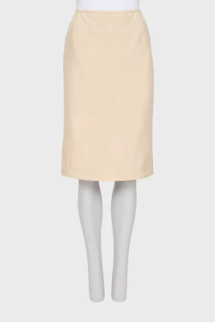 Beige straight skirt