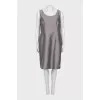 Gray crew neck dress