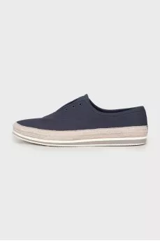 Men's blue textile sneakers