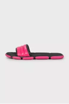 Two-tone leather slides