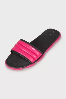 Two-tone leather slides