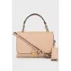Leather crossbody bag with gold-tone hardware