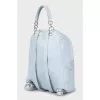 Blue leather backpack
