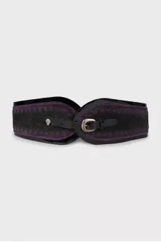 Combination belt with silver hardware