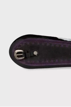 Combination belt with silver hardware