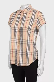Short sleeve checkered shirt