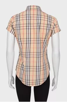 Short sleeve checkered shirt