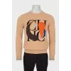 Men's light brown sweatshirt with print