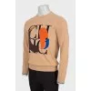 Men's light brown sweatshirt with print