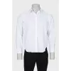 Men's white shirt with embroidered logo