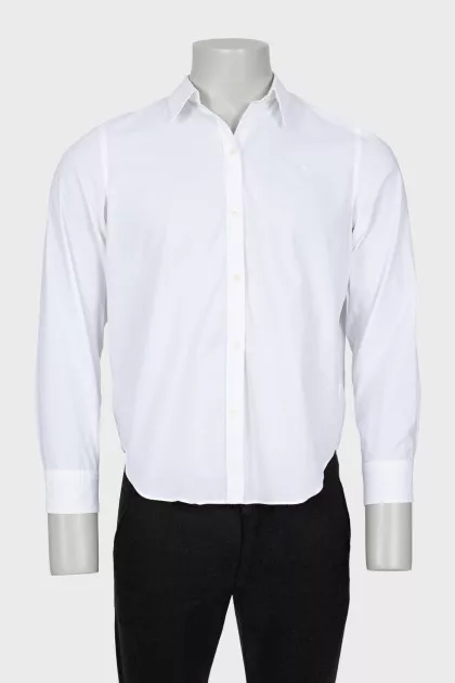 Men's white shirt with embroidered logo