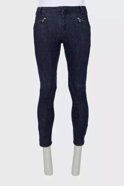 Men's blue embellished jeans