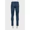 Men's blue jeans with silver hardware
