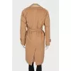 Combined camel wool coat