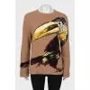 Brown printed sweater