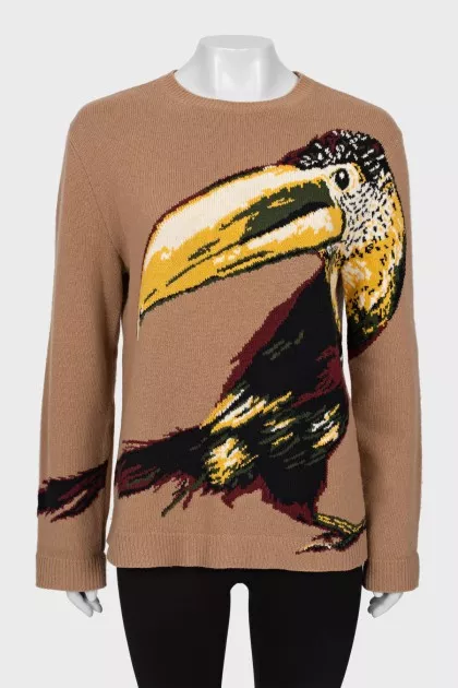 Brown printed sweater