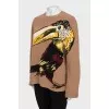 Brown printed sweater