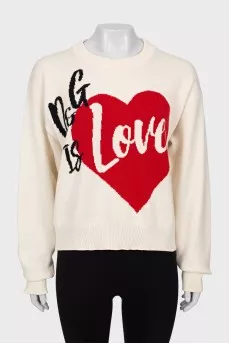 Cashmere sweater with print