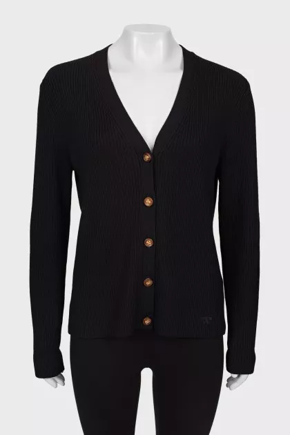 Ribbed wool cardigan