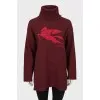 Long sweater with high neck