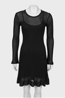 Dress with lurex and perforation