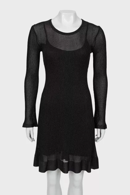 Dress with lurex and perforation