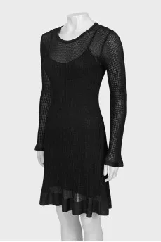 Dress with lurex and perforation