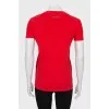 Red T-shirt with gold print