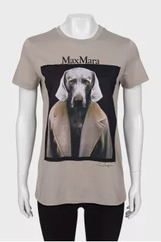 Longline T-shirt with print