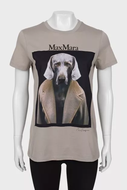 Longline T-shirt with print