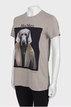 Longline T-shirt with print