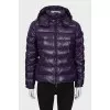 Purple down jacket with hood