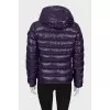 Purple down jacket with hood