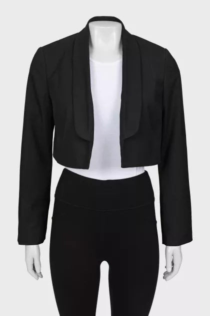 Cropped jacket with tag