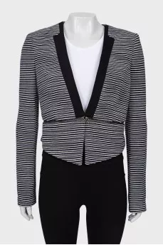 Striped cropped jacket