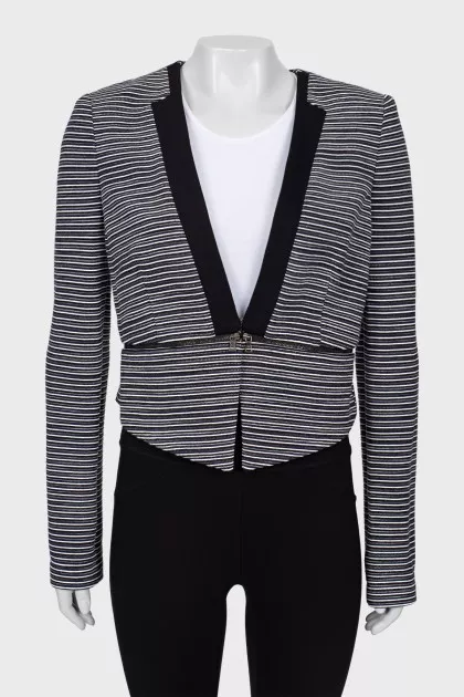 Striped cropped jacket