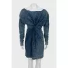 Long sleeve draped dress