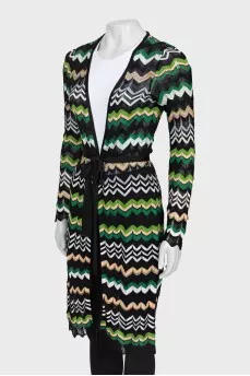 Knitted cardigan with belt