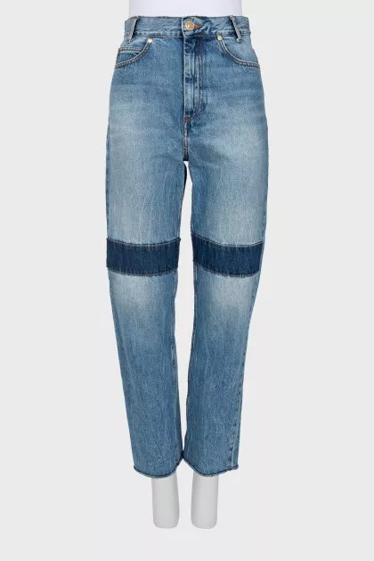 Embellished jeans with gold hardware