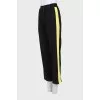 Two-tone elasticated trousers