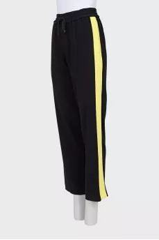 Two-tone elasticated trousers
