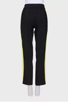 Two-tone elasticated trousers