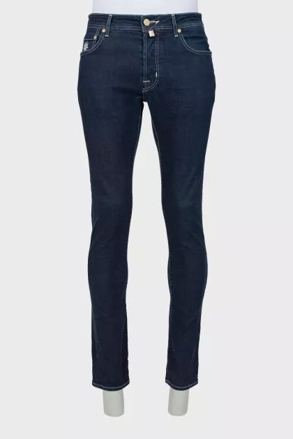 Men's blue jeans with buttons