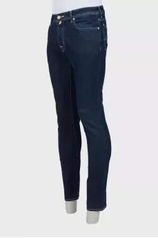 Men's blue jeans with buttons