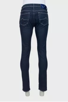 Men's blue jeans with buttons