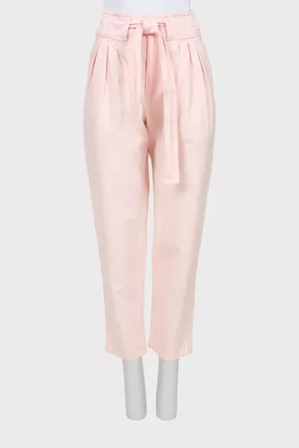 Tapered trousers with a waistband
