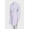 Shirtdress with striped waistband