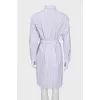 Shirtdress with striped waistband