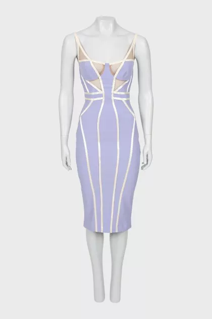 Fitted dress with raised seams