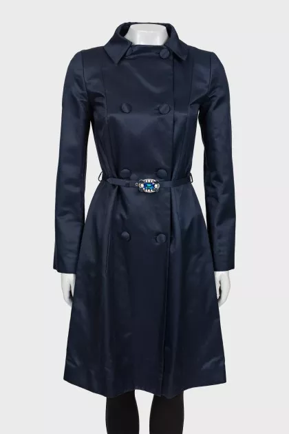 Blue cloak with decorated belt